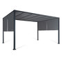 Voir la diapositive 1 : ID MARKET Pergola coulissante 2 pans 3x4 M belvédère de jardin toile gris anthracite