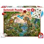 Schmidt Puzzle 150 pièces : Dinos sauvages, avec tatouages