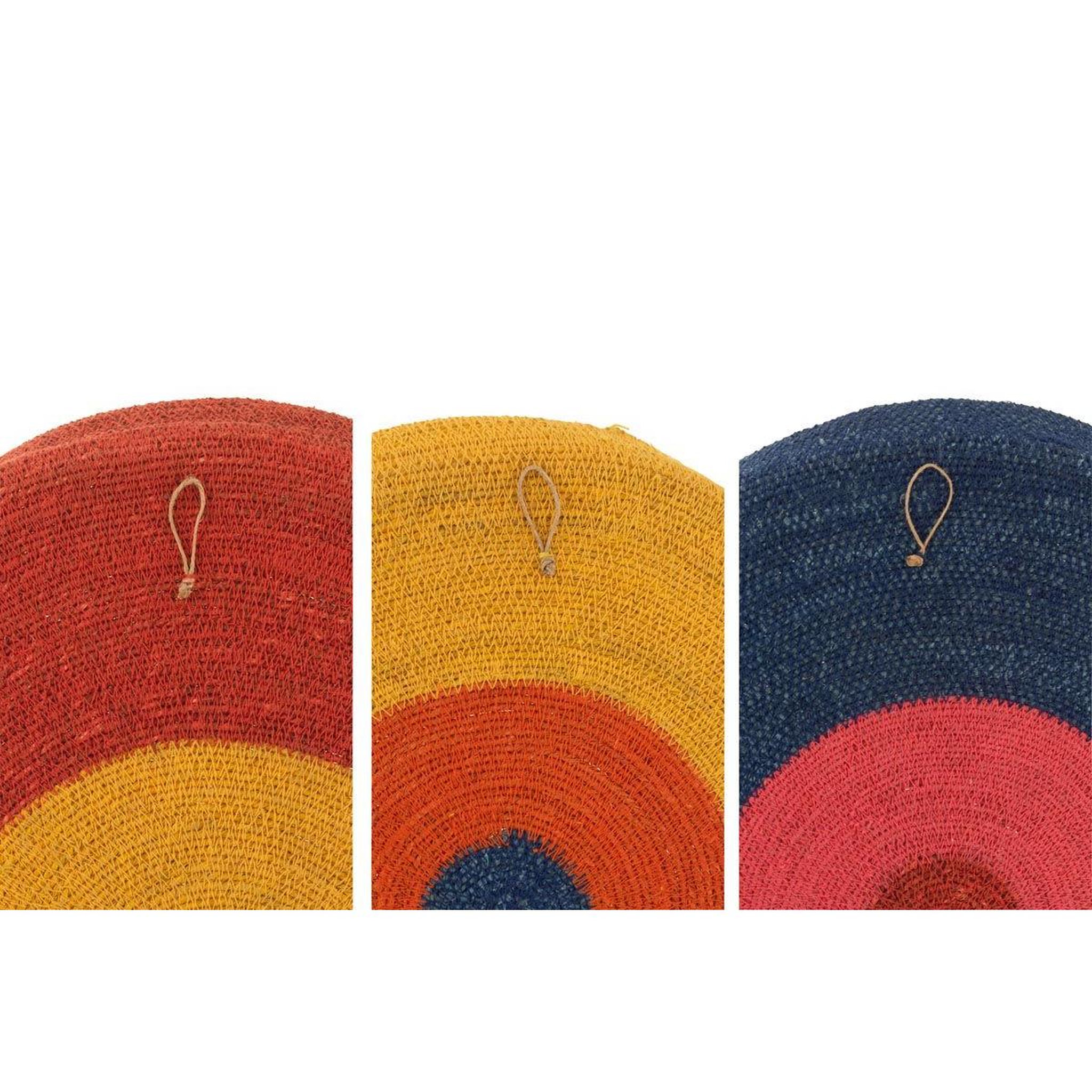Voir la diapositive 2 : J-LINE Lot de 3 plateaux déco  african  50cm multicolore