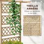 Voir la diapositive 4 : OUTSUNNY Jardinière avec treillis et pergola - dim. 160L x 55l x 183H cm - bois sapin pré-huilé