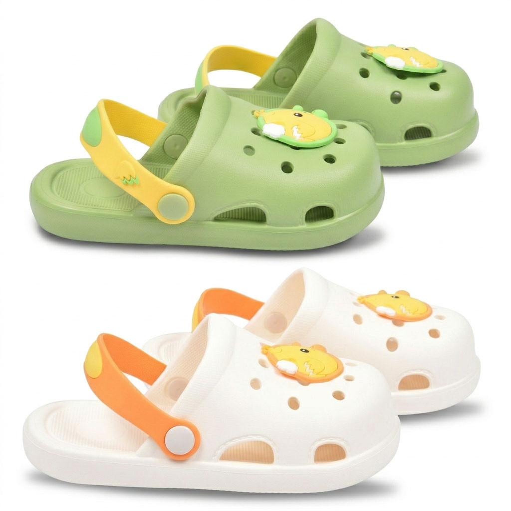 Voir la diapositive 1 : OZABI OZABI Pack 2 Paires Sabots Enfant EVA - Lanière Pivotante - Décoration Fantaisie