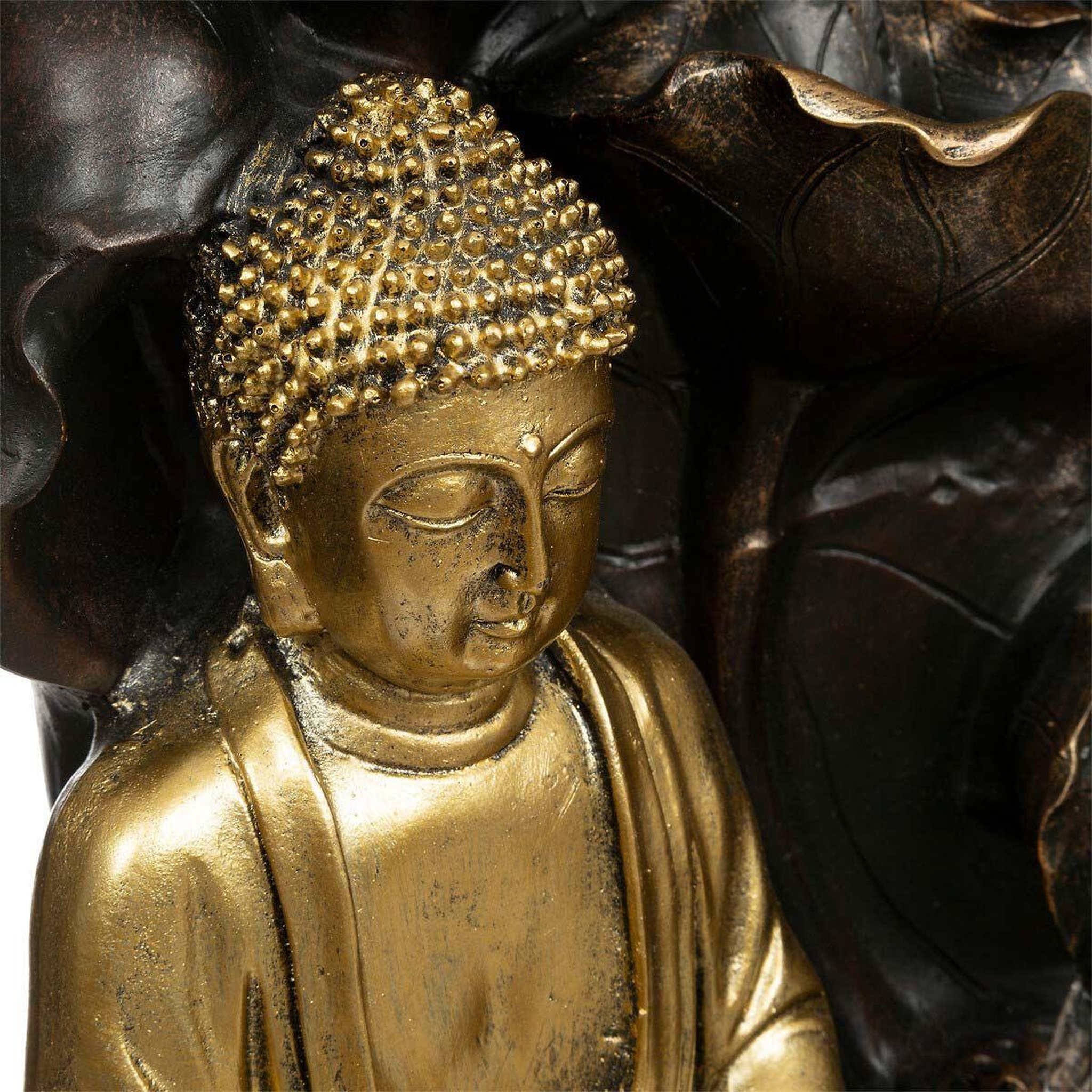 Voir la diapositive 2 : ATMOSPHERA Fontaine & bouddha déco  kalyani  39cm noir & or