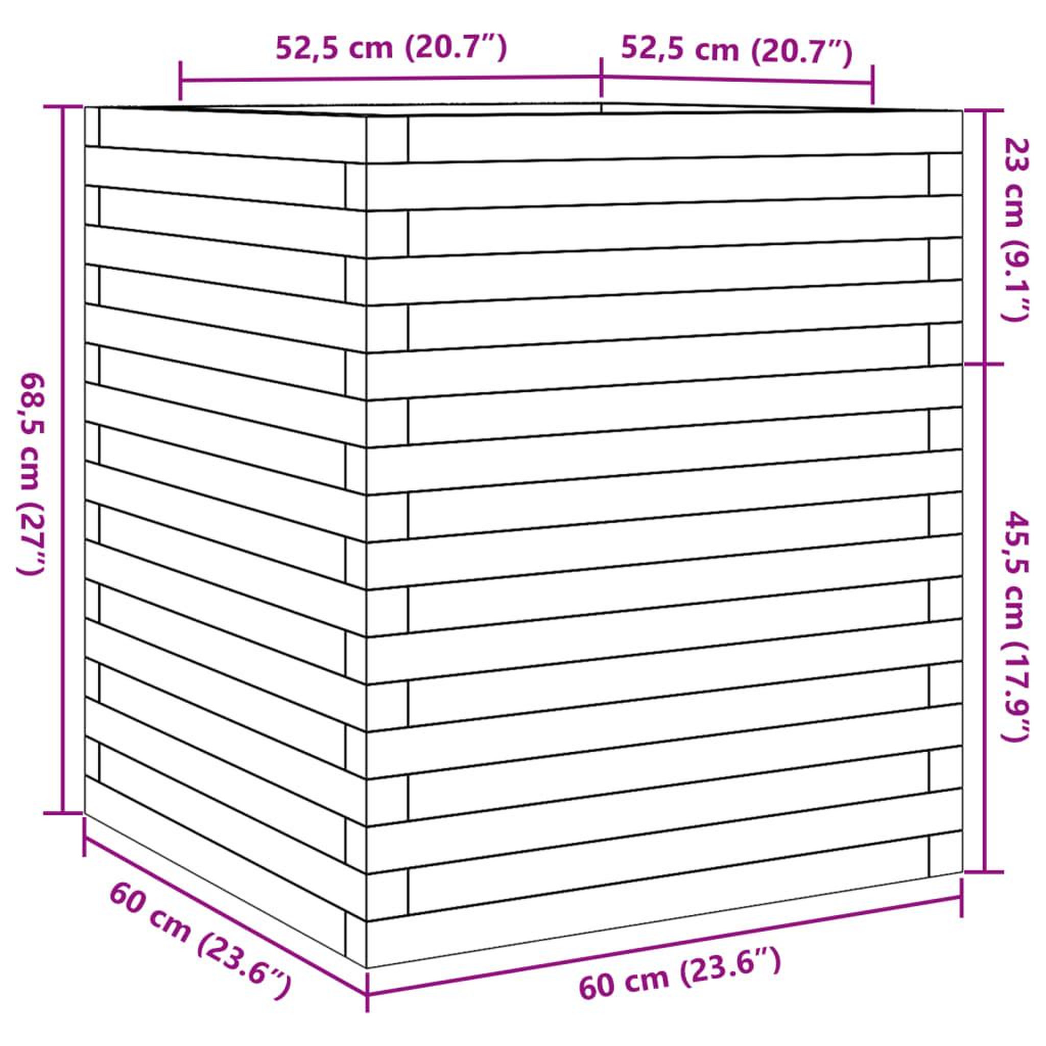 Voir la diapositive 6 : VIDAXL Jardiniere blanc 60x60x68,5 cm bois de pin massif