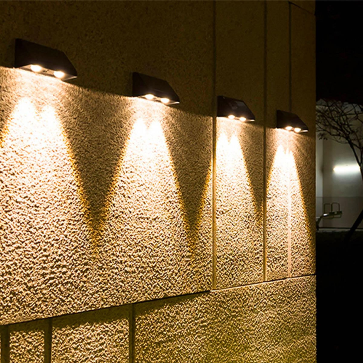 Lumisky 4 appliques murales solaires KYLA Noir Plastique H6cm