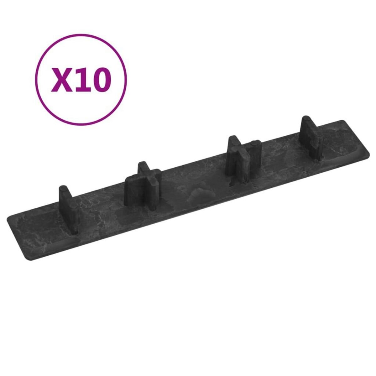 VIDAXL Embouts de terrasse 10 pcs Noir Plastique