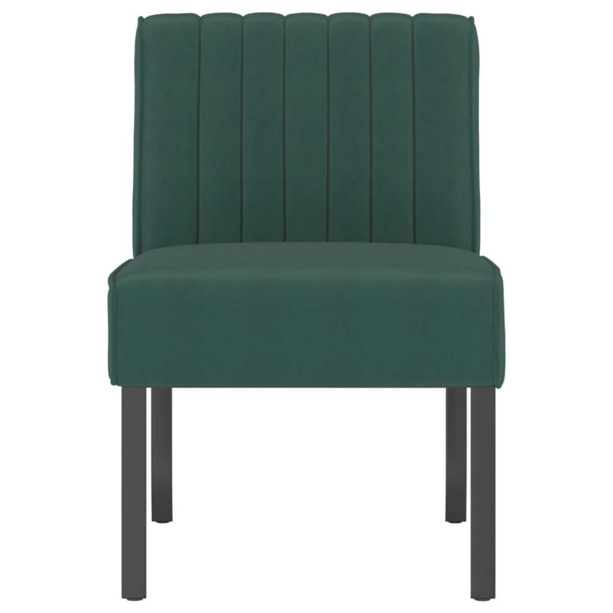 VIDAXL Fauteuil sans accoudoirs vert fonce velours