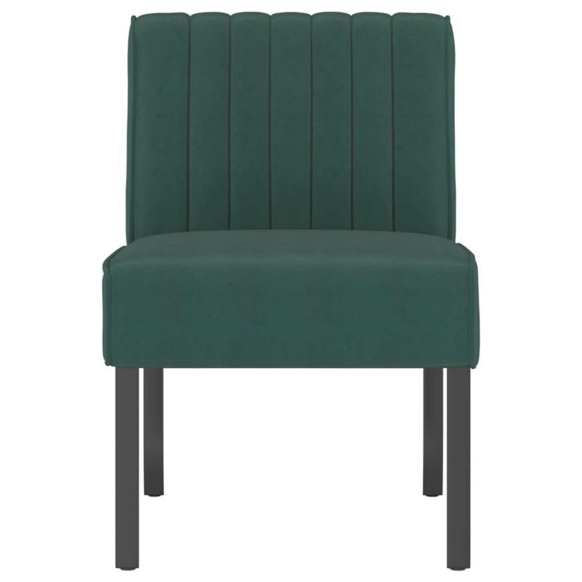 VIDAXL Fauteuil sans accoudoirs vert fonce velours