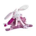 DOUDOU ET COMPAGNIE DOUDOU ET COMPAGNIE Cerise et Petit Chou - Attache-sucette Velcro Cerise Le Lapin