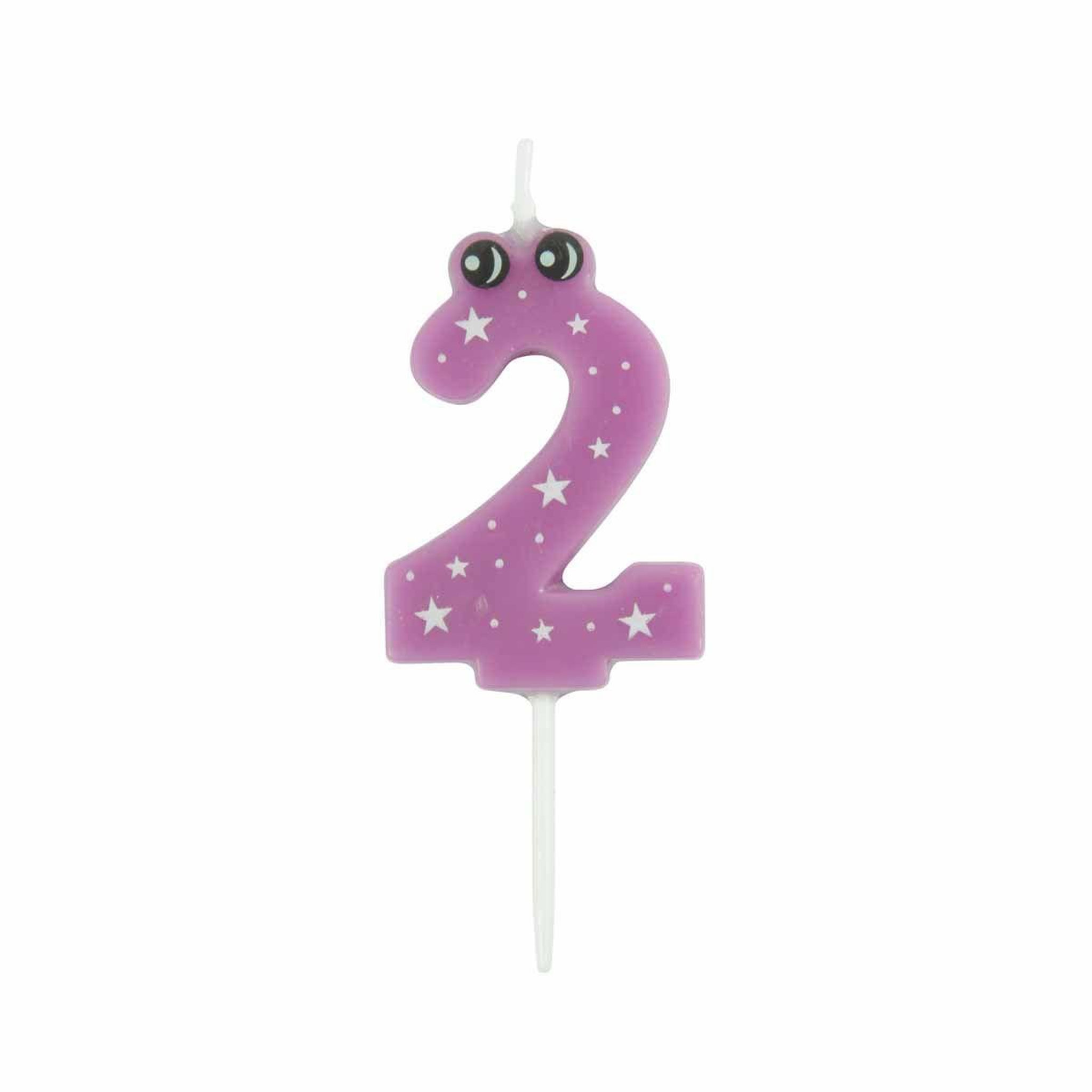 HOMEA Bougie d'Anniversaire  Chiffre 2  5cm Violet