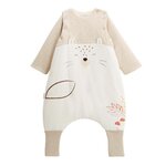 Petit Béguin Turbulette d'hiver avec pieds retroussables et manches amovibles Cracotte. Coloris disponibles : Beige