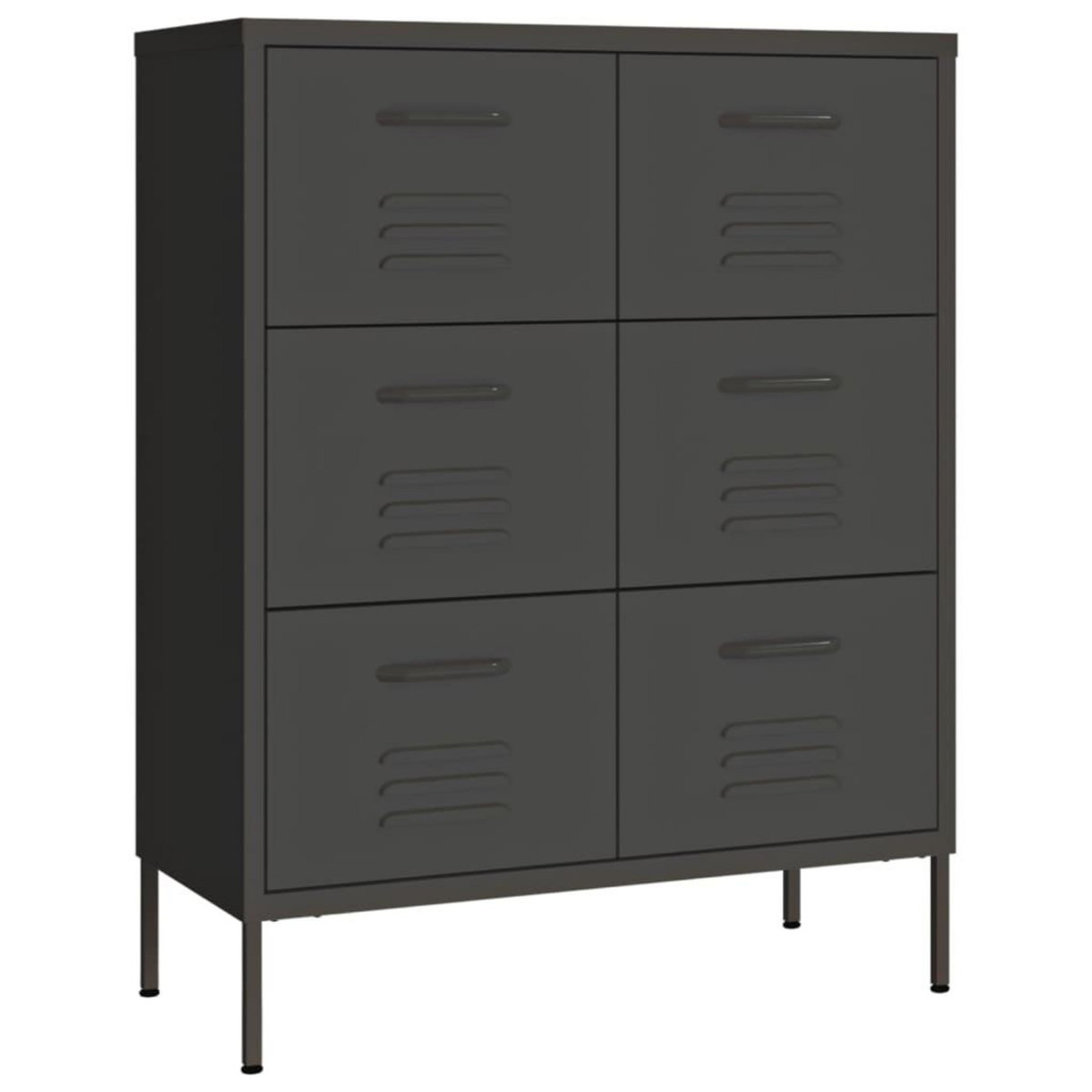 VIDAXL Armoire a tiroirs Anthracite 80x35x101,5 cm Acier