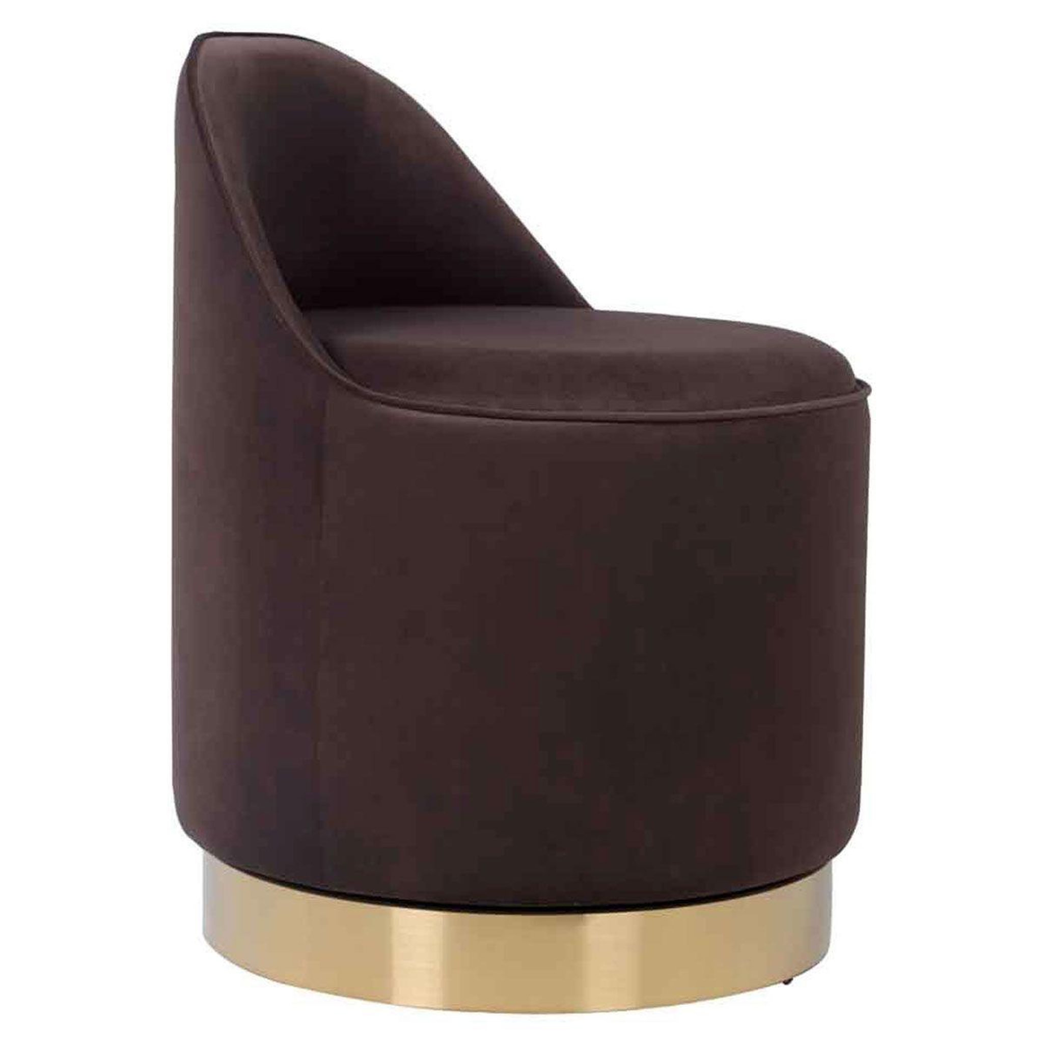 Voir la diapositive 1 : Paris Prix Tabouret Pivotant en Velours  Viktor  68cm Marron