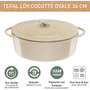Voir la diapositive 3 : TEFAL Cocotte Fonte LOV faitout 34cm beige