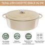 Voir la diapositive 3 : TEFAL Cocotte Fonte LOV faitout 34cm beige