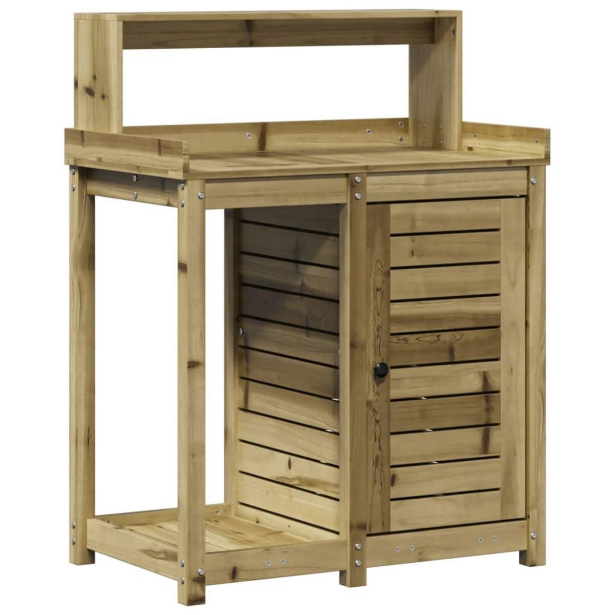 VIDAXL Table de rempotage avec etageres bois de pin impregne