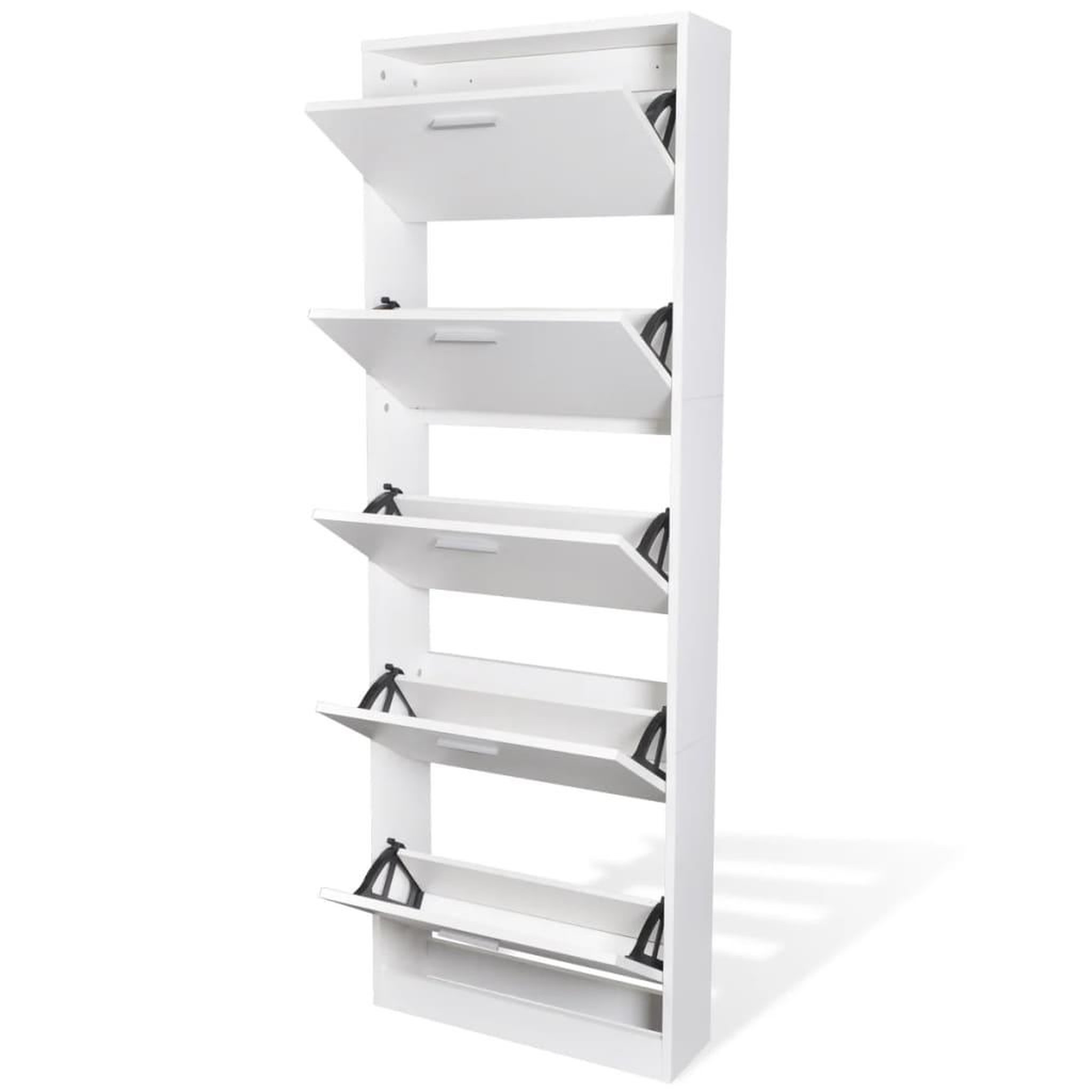 Voir la diapositive 4 : VIDAXL Meuble a chaussures en bois avec 5 compartiments Blanc