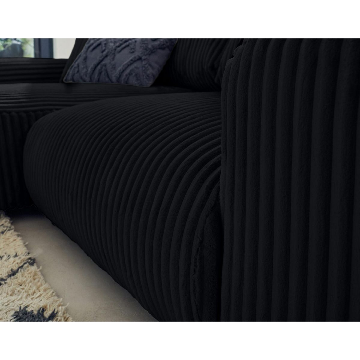 LISA DESIGN Garance - canapé d'angle réversible - 4 places - en velours côtelé grosses côtes