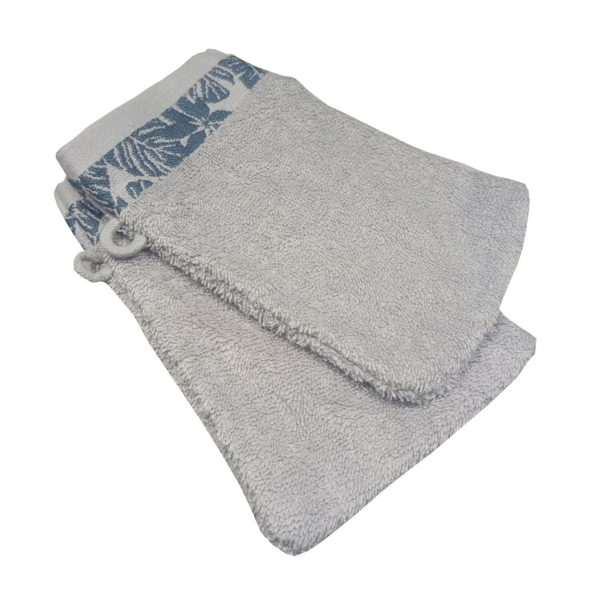 ACTUEL Lot de 2 gants de toilette fantaisie en coton 450 g/m² PARADISE