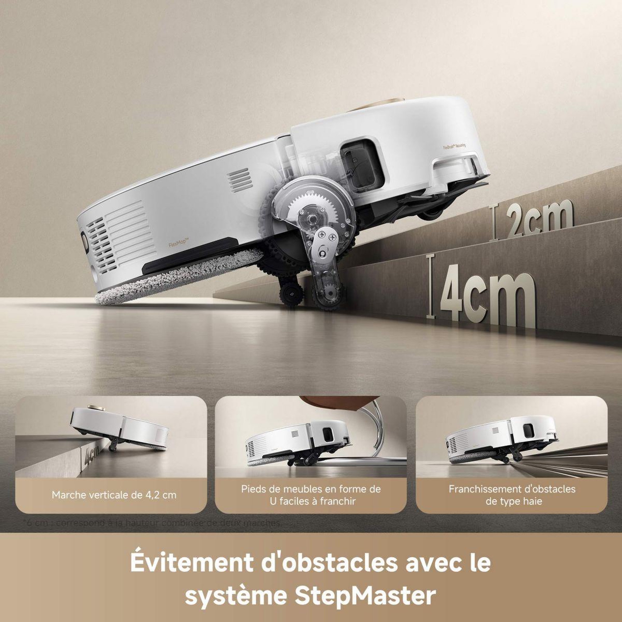Voir la diapositive 4 : MOVA Robot aspirateur laveur v50 ultra complete