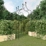 VIDAXL Arches de jardin 2 pcs Noir 120x38x260 cm Acier