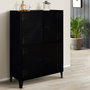 Voir la diapositive 2 : ID MARKET Armoire ESTER 4 portes métal noir design industriel