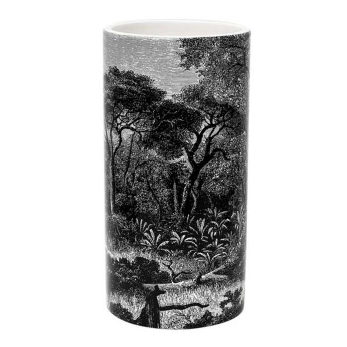 Paris Prix Vase Cylindre en Dolomite  Black Forest  25cm Noir
