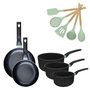 Voir la diapositive 1 : Fackelmann Batterie de cuisine avec 2 poêles 20/24 cm et 3 casseroles 16/18/20 cm et 5 ustensiles de cuisine Fackelmann Brandao Océan