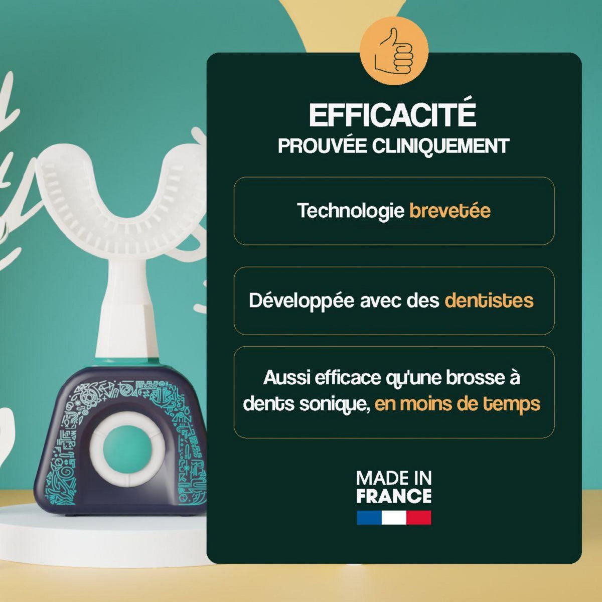 YBRUSH Brosse à dents électrique NylonStart Kids pour enfants