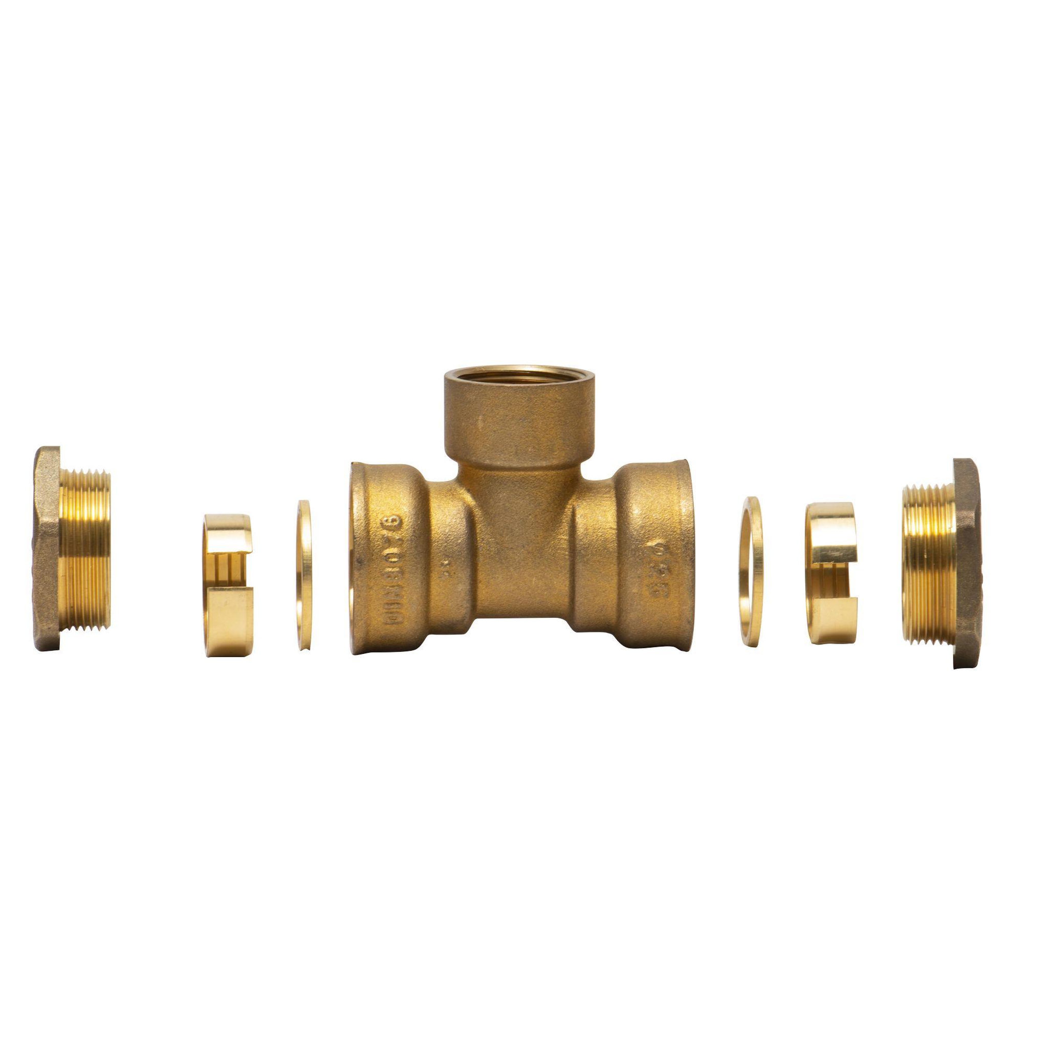 Voir la diapositive 2 : RAIN Raccord té femelle d25 3/4  laiton