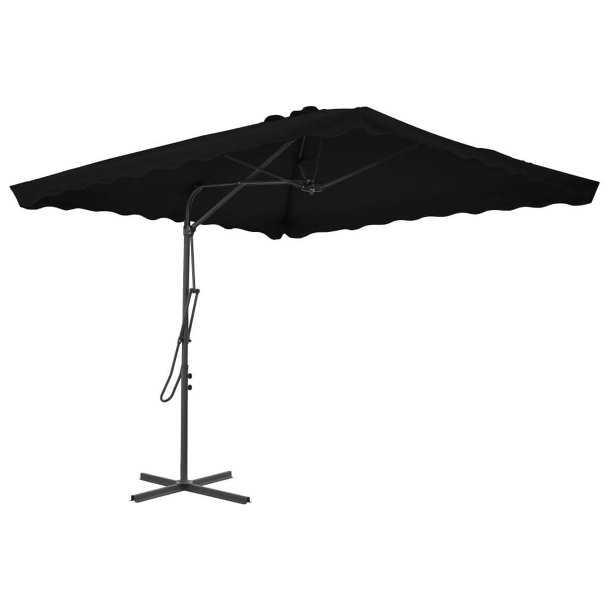 VIDAXL Parasol de jardin avec mat en acier noir 250x250x230 cm