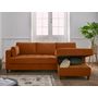 Voir la diapositive 4 : LISA DESIGN Anna - canapé d'angle droit - 4 places - convertible avec coffre - en velours