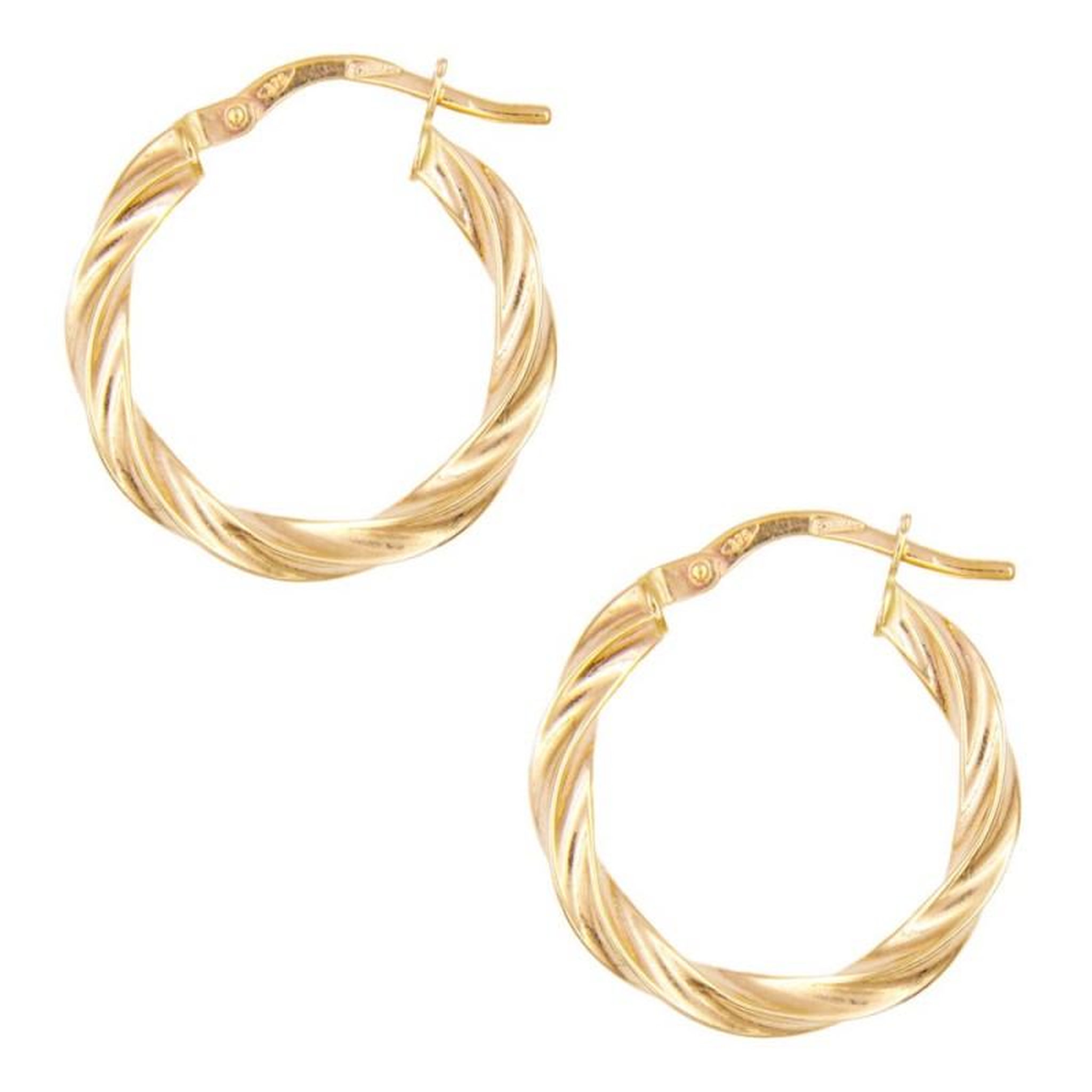 Voir la diapositive 1 : L'ATELIER D'AZUR Boucles d'Oreilles Or Jaune - Créoles Torsadées Femme