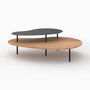 Voir la diapositive 3 : Rendez vous déco Tables gigognes en bois et metal noir (lot de 2)-Moji