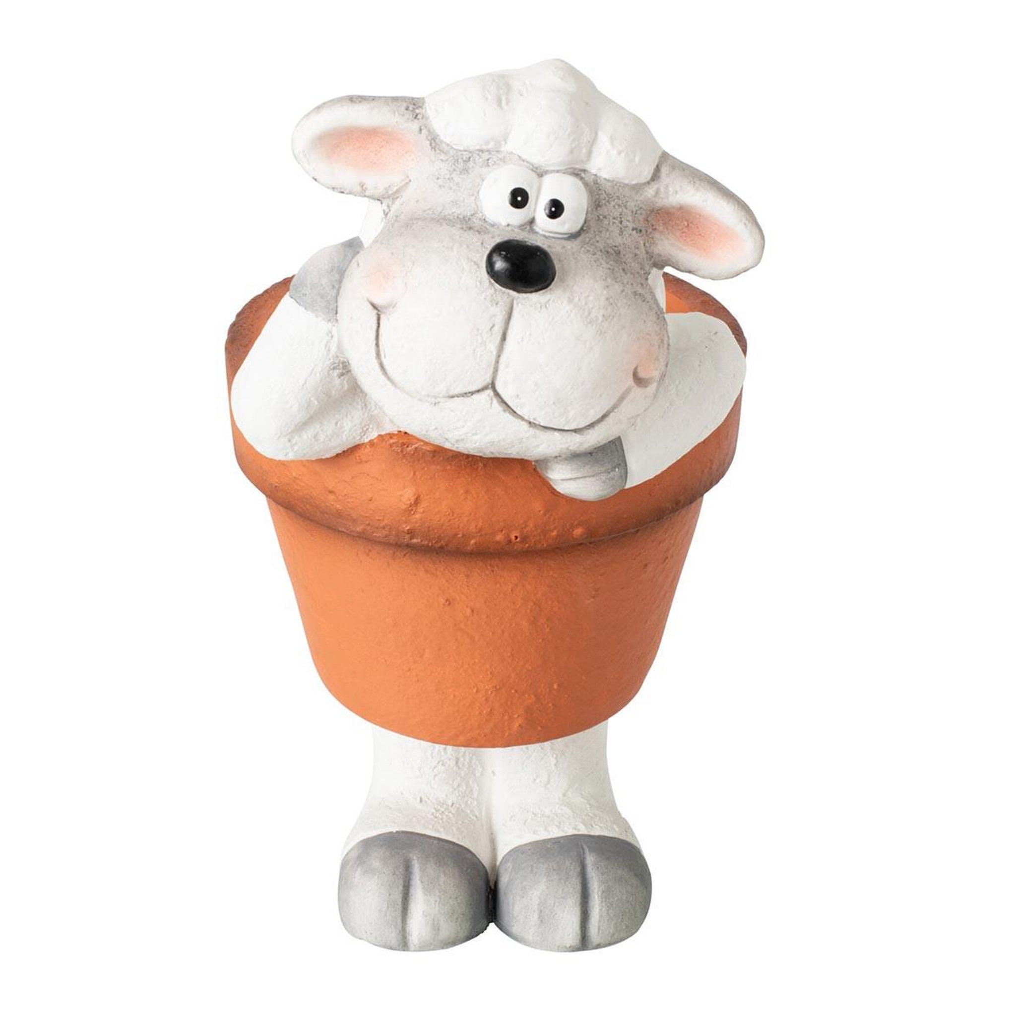 J-LINE Statuette mouton en pot  lasse  35cm multicolore