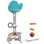 Voir la diapositive 1 : HOMCOM Panier de basketball enfant but de foot jeu de golf lancer d'anneaux et balle 5 en 1 HDPE bleu blanc gris