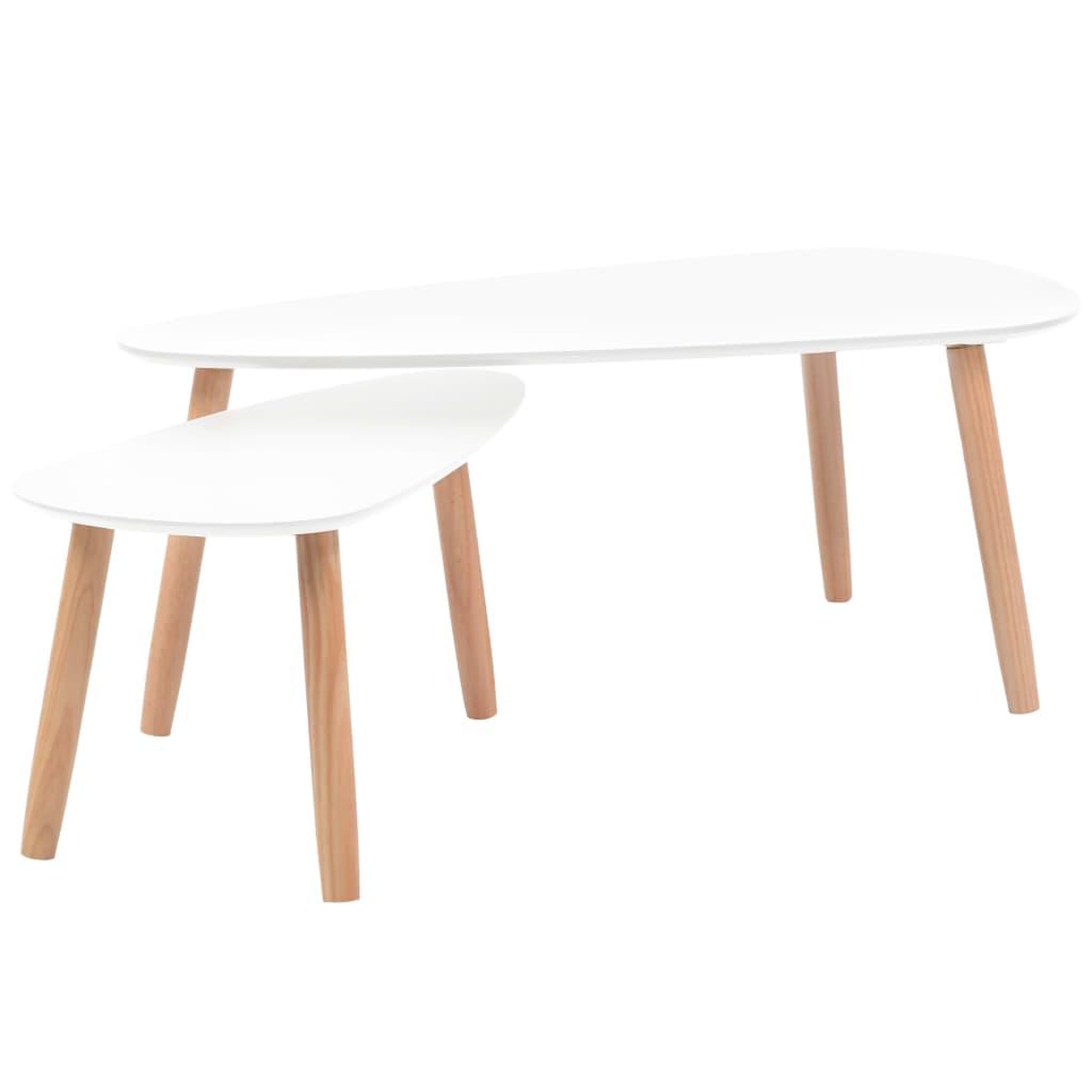 Voir la diapositive 2 : VIDAXL Ensemble de tables basses 2 pcs Bois de pin massif Blanc