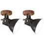 Voir la diapositive 1 : VIDAXL Lampe murale industrielle/de plafond 2 pcs Noir 20x25 cm E27