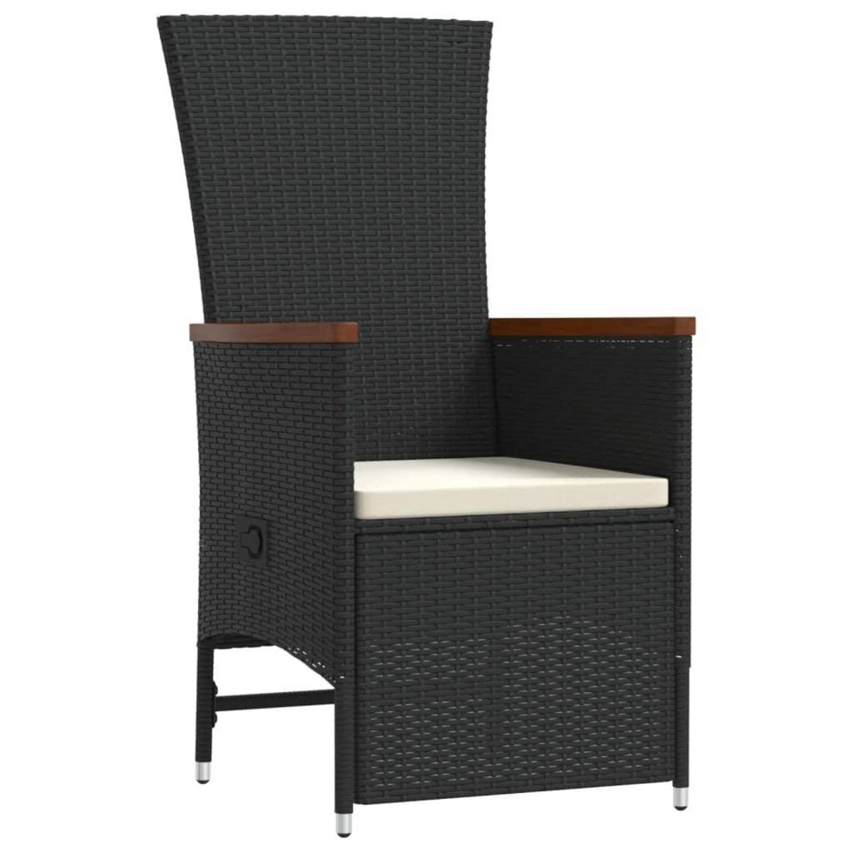 VIDAXL Ensemble a manger de jardin 9pcs coussins noir resine tressee