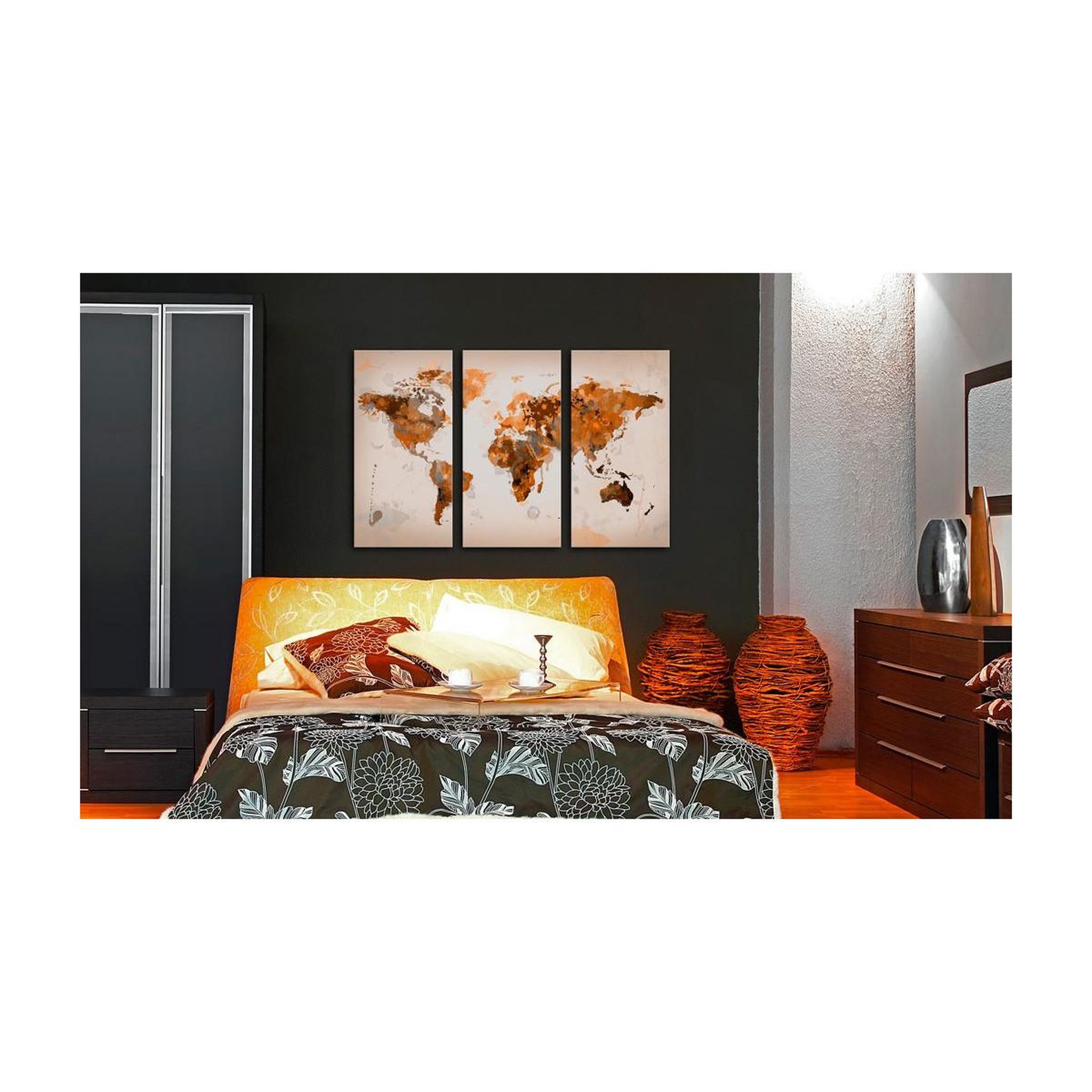 Voir la diapositive 2 : Paris Prix Tableau 3 panneaux  map of the world desert storm