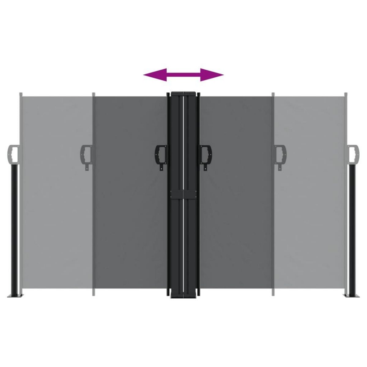 VIDAXL Auvent lateral retractable noir 140x1200 cm