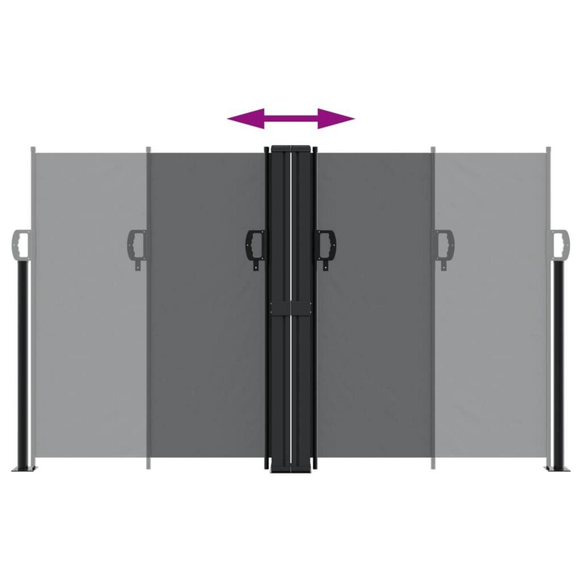 VIDAXL Auvent lateral retractable noir 140x1200 cm