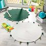 Voir la diapositive 3 : Paris Prix Tapis Rond Enfant  Pompomparty  90cm Blanc & Vert