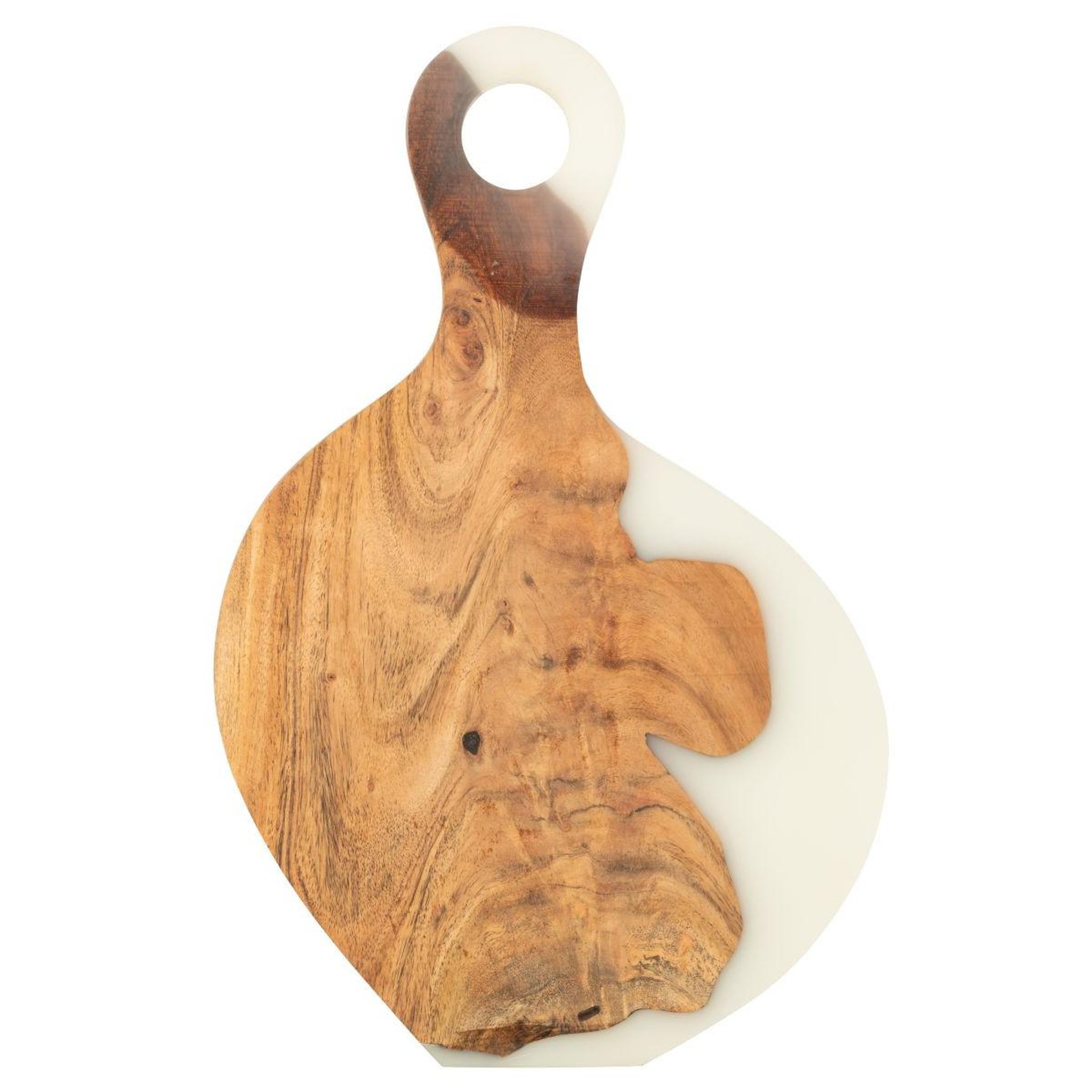 Voir la diapositive 2 : J-LINE Planche à Découper en Bois  Douglas  53cm Naturel & Blanc