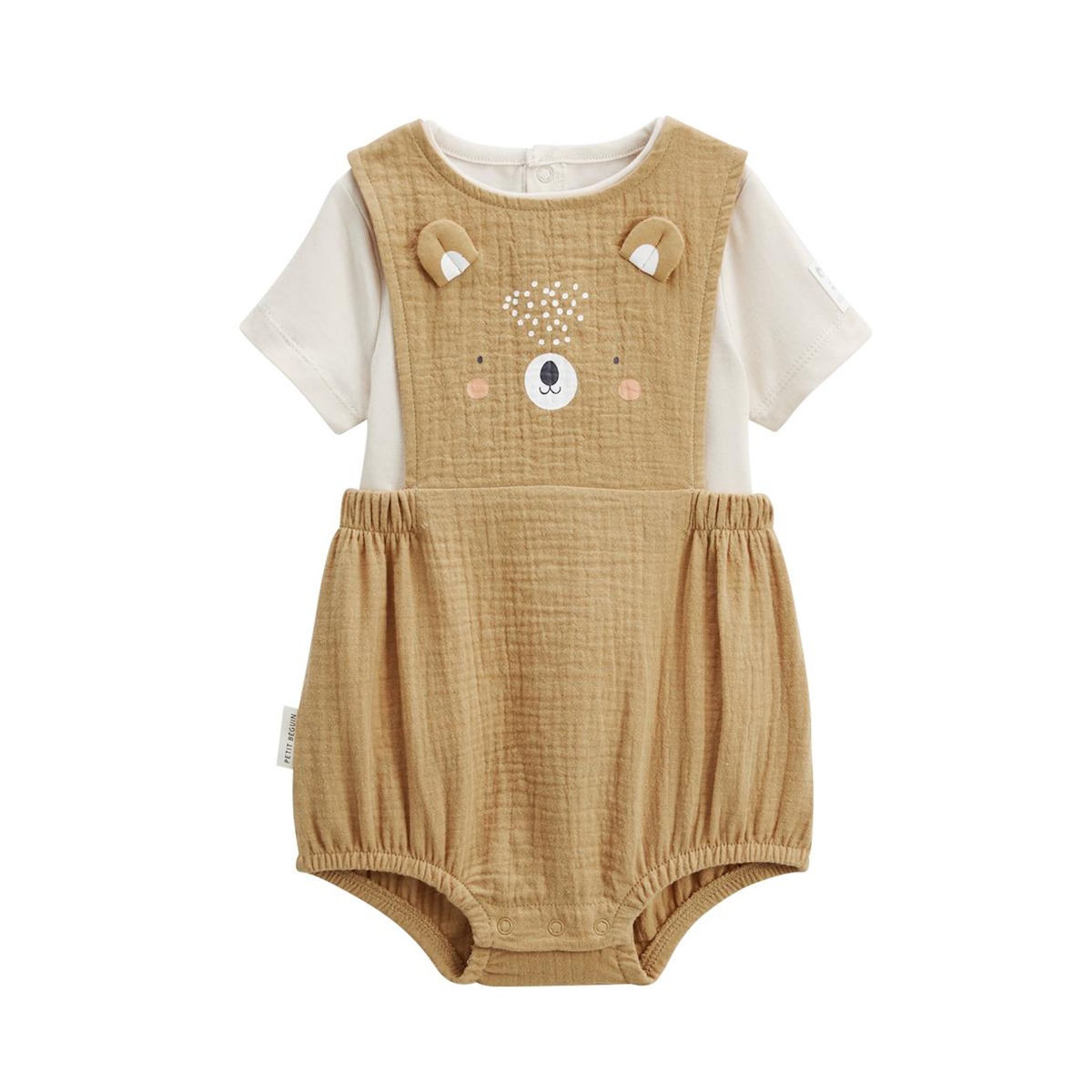 Petit Béguin Ensemble barboteuse bébé en gaze de coton et t-shirt Mini Rêve