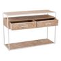 Voir la diapositive 5 : Paris Prix Console 2 Tiroirs  Miraza  120cm Naturel & Blanc