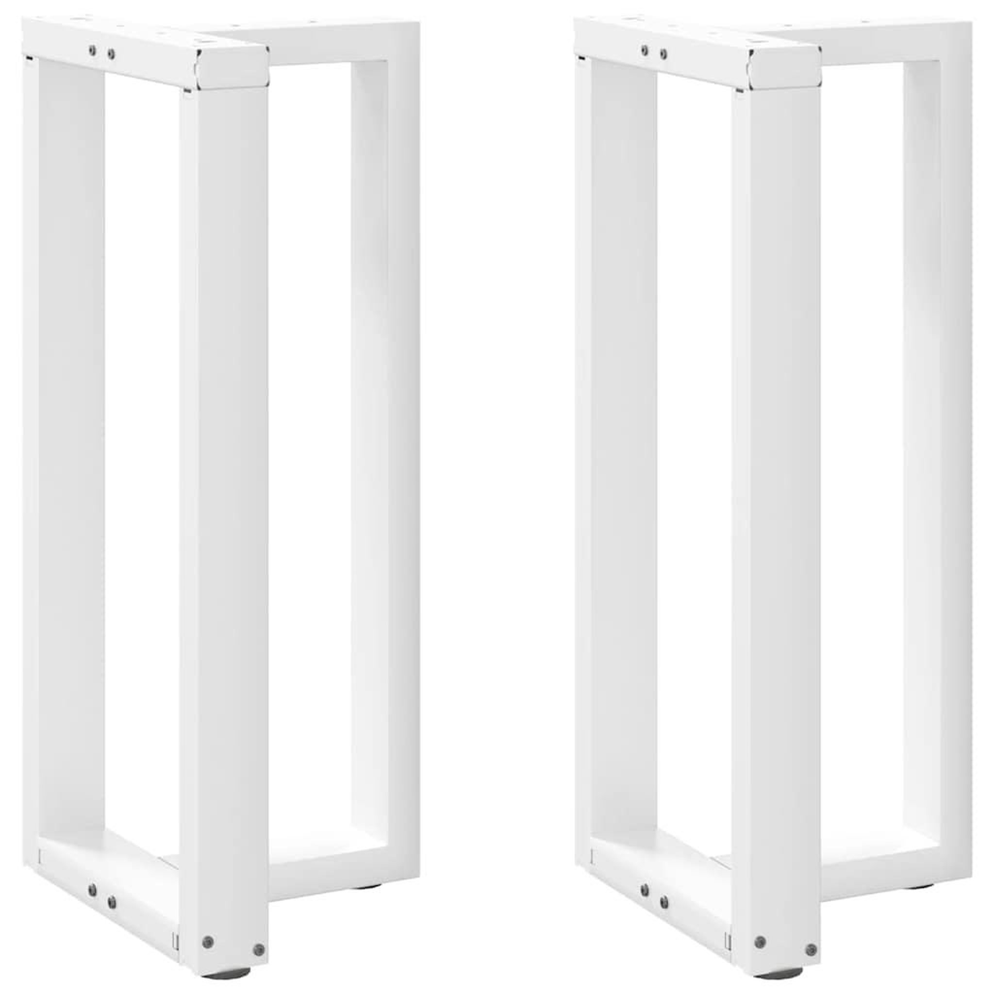 VIDAXL Pieds de table de bar forme de T 2 pcs blanc 50x35x(90-91) cm