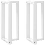 VIDAXL Pieds de table de bar forme de T 2 pcs blanc 50x35x(90-91) cm
