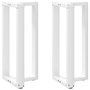 Voir la diapositive 1 : VIDAXL Pieds de table de bar forme de T 2 pcs blanc 50x35x(90-91) cm