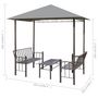Voir la diapositive 6 : VIDAXL Chapiteau de jardin avec table et bancs 2,5x1,5x2,4m Anthracite