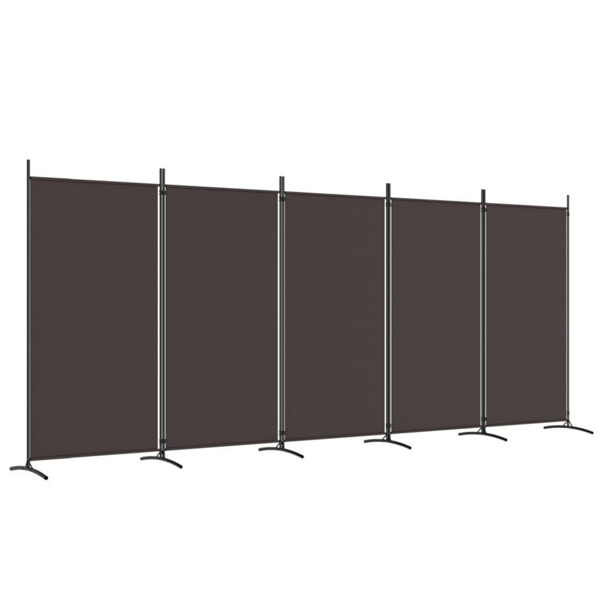 VIDAXL Cloison de separation 5 panneaux Marron 433x180 cm Tissu
